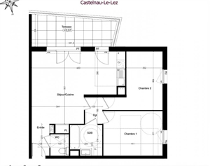 t3 à la vente -   34170  CASTELNAU LE LEZ, surface 63 m2 vente t3 - UBI445514945